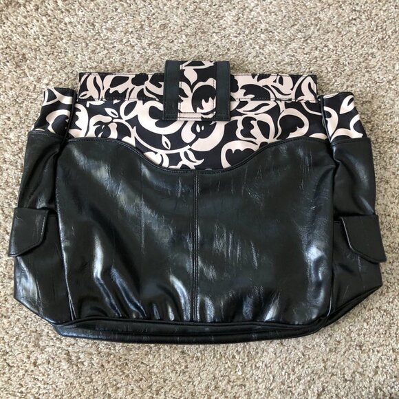 Miche Vanessa Black/White Floral Print Magnetic Close Purse Shell - Picture 2 of 9